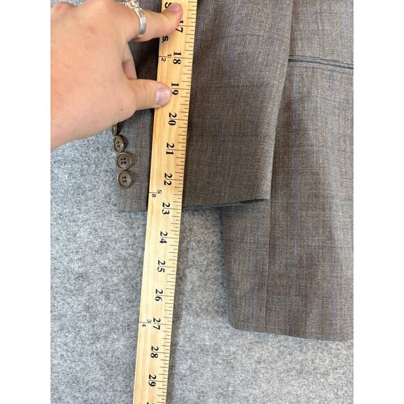 VINTAGE 70s Yves Saint Laurent Blazer Mens 38R Brown Plaid Wool Designer Preppy - Picture 4 of 10